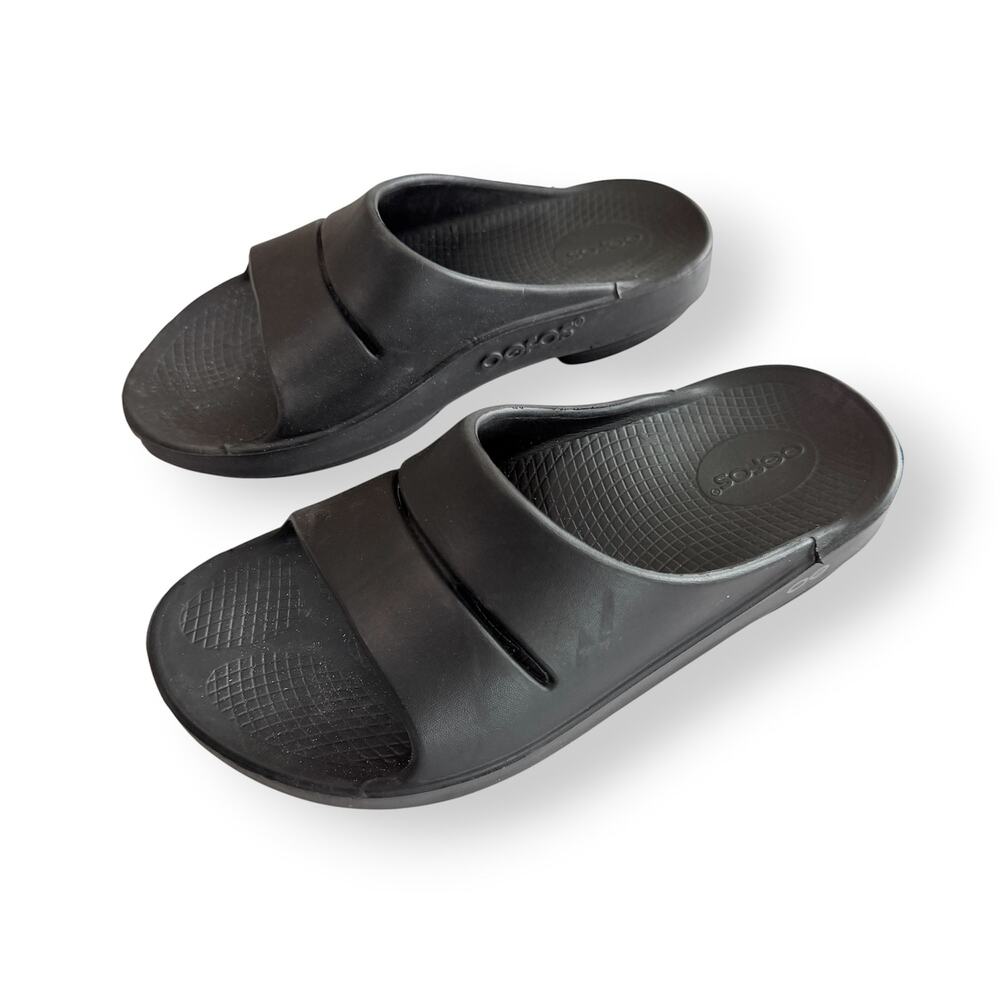 OOFOS OOahh Slide Sandal Black Recovery Footwear UNISEX M-6 W-8